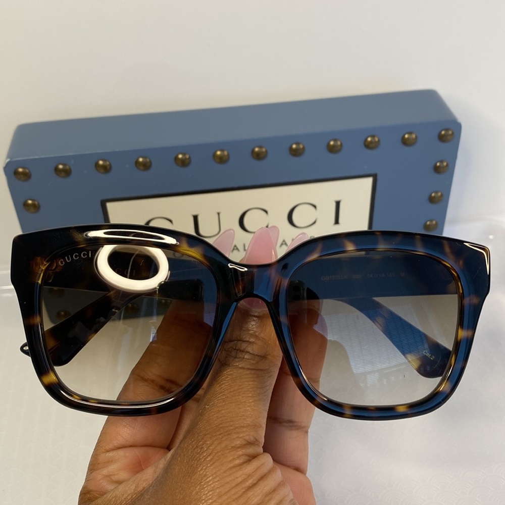 New🔥🔥 - GUCCI GG1338SK THICK RIM SUNGLASSES IN BROWN - Picture 13 of 16